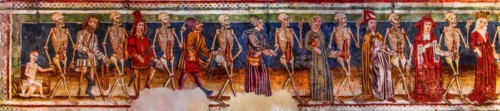 Dance of Death on the south wall, the equality of all people in front of death, Gothic frescoes