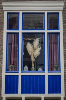 Decorated window, flowers, sparse, design, dutch, decoration, decorated, house, facade,