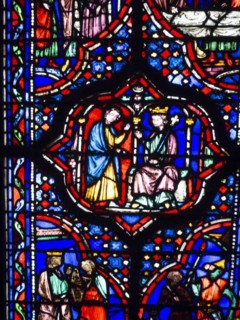 Paris 1er arr. Stained glass of the Holy Chapel (La Sainte Chapelle) built on the Ile de la Cite at