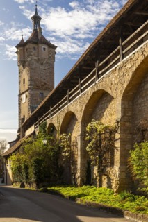 Klingentorbastei, historic town wall, Rothenburg ob der Tauber, Middle Franconia, Bavaria, Germany,