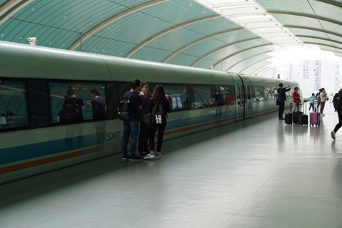 Shanghai Transrapid Maglev Shanghai Maglev Train Station Station, Shanghai, China, Asia, Passengers