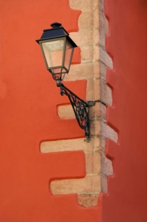 Kaysersberg, Alsace Wine Route, Alsace, Departement Haut-Rhin, France, Europe, An old lantern on a