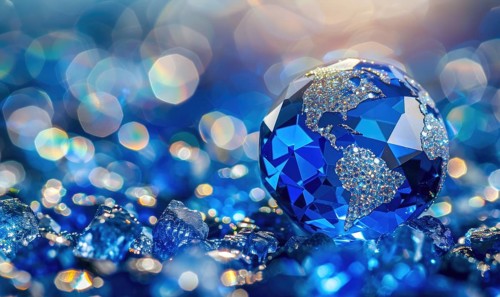 Natural gemstone sphere formed earth globe AI generated