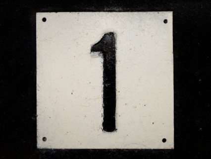 House number sign, Number 1, Number, Anniversary, Birthday, North Rhine-Westphalia, Germany, Europe