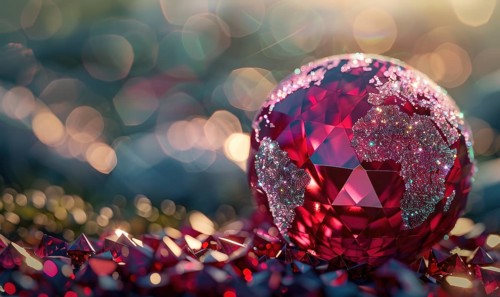 Natural gemstone sphere formed earth globe AI generated