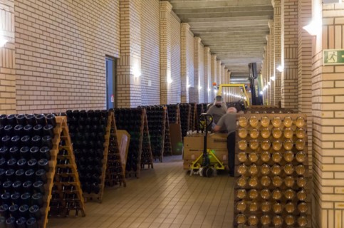 Bento Goncalves, Rio Grande do Sul, Brazil, April 07, 2021: Production of sparkling wines