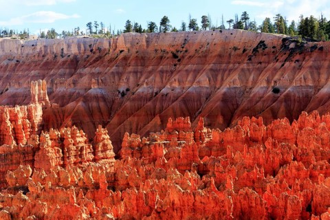 Sweeping views of deep canyons and vermilion rock needles, Bryce Canyon National Park, North