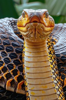 Rearing King cobra, Asia, AI generated