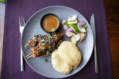 Traditional dish, chicken satay or chicken kebab, Kerala, India, Asia