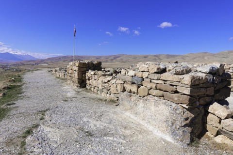Ruins of the Urartian citadel of Cavustepe, Van, Turkey, Asia