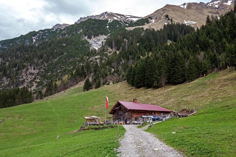 Naturalpe Gemstel-Schoenesboden-Alpe, Gemsteltal, Mittelberg, Kleinwalsertal, Vorarlberg, Allgaeu