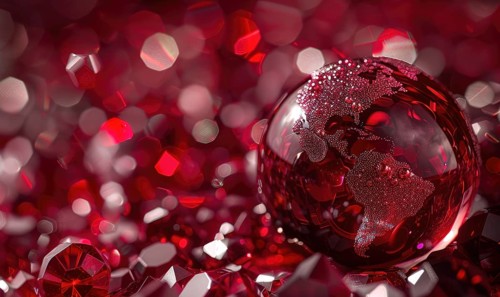 Sphere of garnet gemstone close up AI generated