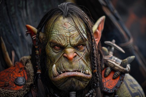 Scary orc warrior. KI generiert, generiert, AI generated