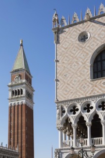National Library of St Mark's or Biblioteca Nazionale Marciana, the Campanile bell tower and Doge's