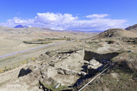 Ruins of the Urartian citadel of Cavustepe, Van, Turkey, Asia