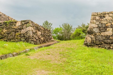 Entrance gate at remains of Japanese stone fortress in Suncheon, South Korea, Asia