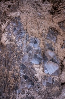 Salt crystals bound in rock, Valle de la Luna, San Pedro de Atacama, Antofagasta, Chile, South