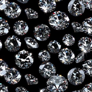 Seamless pattern of sparkling diamonds on a black background AI generated