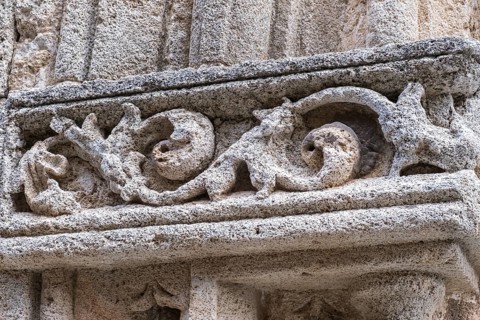 Detail of a house, Rittergasse, Odos Ippoton, Old Town, Rhodes Town, Rhodes, Greece, Europe