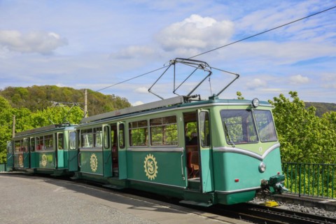 Drachenfelsbahn, Germany's oldest cog railway up the Drachenfels, a mountain in the Siebengebirge