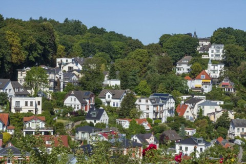 Villas in the Treppenviertel, residential building, Blankenese district, Hamburg, Germany, Europe
