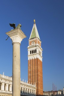 Bronze winged lion column, National Library of St Mark's or Biblioteca Nazionale Marciana building