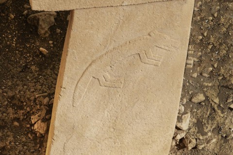 Gobekli Tepe neolithic archaeological site dating from 10 millennium BC, Massive stone pillars with