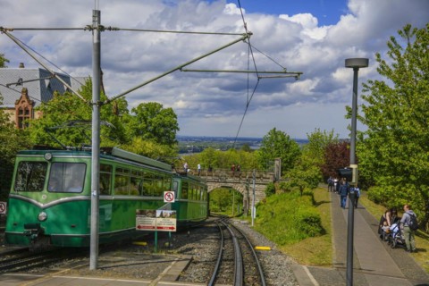 Drachenfelsbahn, Germany's oldest cog railway up the Drachenfels, a mountain in the Siebengebirge