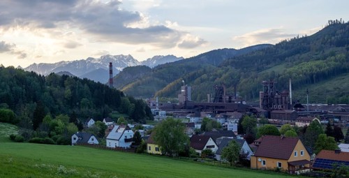 Voestalpine steelworks in the Donawitz district, known for the first application of the