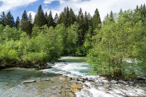 Illersprung, confluence of the Trettach, Breitach and Stillach rivers, between Oberstdorf and Fish,
