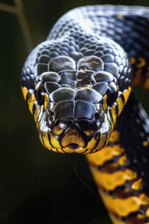 Stylized mamba snake, Africa, AI generated
