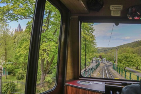 Drachenfelsbahn, Germany's oldest cog railway up the Drachenfels, a mountain in the Siebengebirge