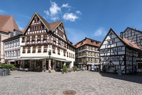 Half-timbered houses, Schmalkalden, Thuringia, Germany, Europe