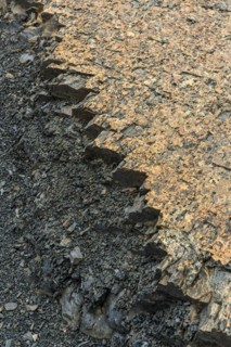 Rock demolition edge, Hike to Toro lake lookout, Torres de Paine, Magallanes and Chilean