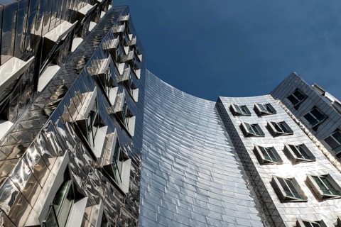 Frank-Gehry-Bauten, Neuer Zollhof, Duesseldorf Media Harbour, North Rhine-Westphalia, Germany,
