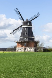 Dutch type windmill built in 1864 in Krageholm, Ystad municipality, Scania, Sweden, Scandinavia,