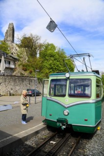 Drachenfelsbahn, Germany's oldest cog railway up the Drachenfels, a mountain in the Siebengebirge