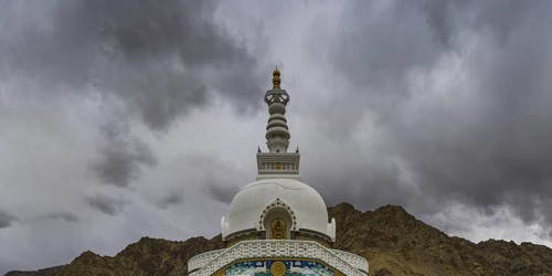 Shanti Stupa in Leh, Ladakh, Jammu and Kashmir, India, Asia