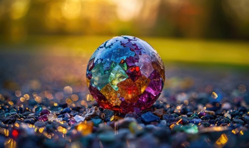 Natural gemstone sphere formed earth globe AI generated