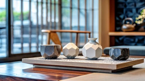 A contemporary update of the traditional Japanese tea ceremony in a minimalist space that
