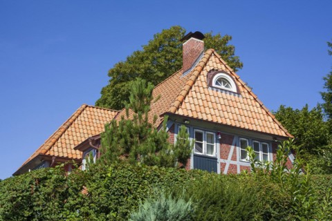 Old half-timbered house in the Treppenviertel, residential building, Blankenese district, Hamburg,