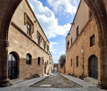 View of Odos Ippoton, Knights' Street, Old Town, Rhodes Town, Rhodes, Greece Old Town, Rhodes,