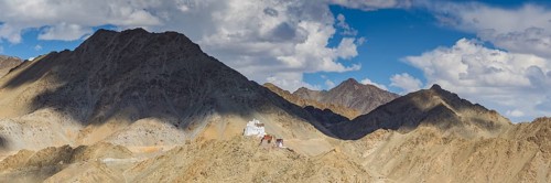 The Namgyal Tsemo Gompa monastery on Tsenmo Hill, a viewpoint over Leh, Ladakh, Jammu and Kashmir,
