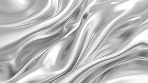Glossy white silk fabric with a luxurious smooth texture, flowing in a wavelike pattern, AI