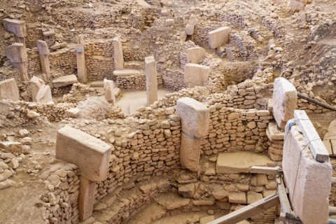 Gobekli Tepe neolithic archaeological site dating from 10 millennium BC, Large circular structures