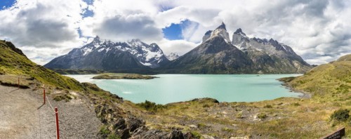 Nordenskjold Lake and the Paine Mountain Range, Torres de Paine, Magallanes and Chilean Antarctica,