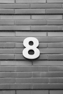 House number plate, number 8, digit, anniversary, birthday, North Rhine-Westphalia, Germany, Europe