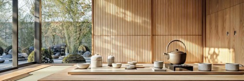 A modern, Zen-inspired reimagining of the traditional Japanese tea ceremony, presented in a