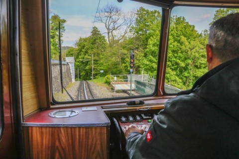 Drachenfelsbahn, Germany's oldest cog railway up the Drachenfels, a mountain in the Siebengebirge