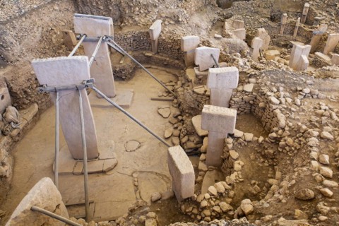 Gobekli Tepe neolithic archaeological site dating from 10 millennium BC, Large circular structures